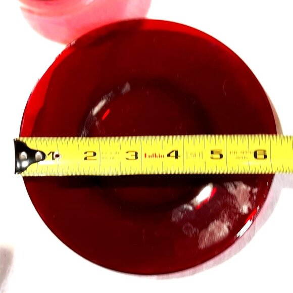 5 PC PLACE SETTING Service for 4 ANCHOR HOCKING ROYAL RUBY RED DINNERWARE - Picture 3 of 7